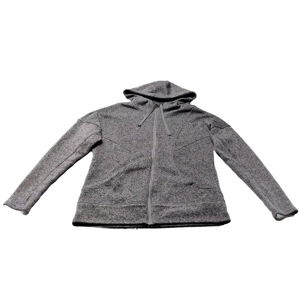 Old Navy Womens Small Active Go Dry Loose Fleece Gray Zip Hoodie Casual Leisure